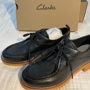 Clarks oxfords - Eden mid lace black tumbled leather shoes